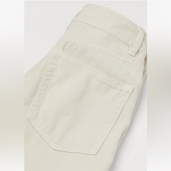 Light-beige, wide-leg twill pants - Picture 2 of 5